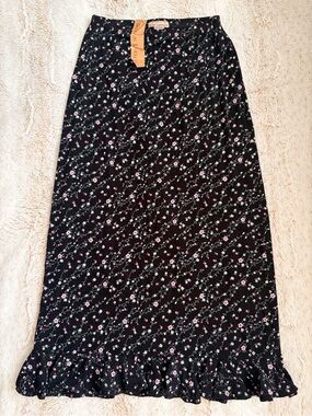 🌸 Vintage Y2K NWT Floral Midi Maxi Skirt Fairycore Cottagecore Ruffle Hem Whimsy